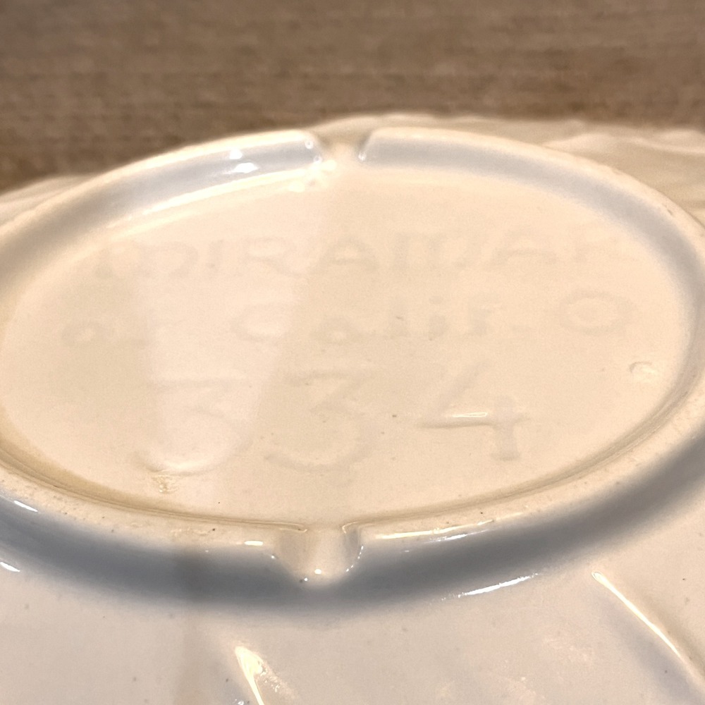 Vintage Mirimar of California Ceramic Cabbage Bowl & Leaf Set White 334 & 335 - Picture 7 of 14